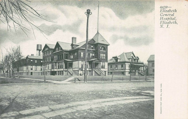 Elizabeth General Hospital, Elizabeth, New Jersey, Early Postcard, Unused 