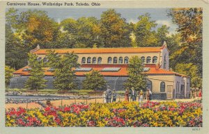 Toledo Ohio 1940s Postcard Carnivora House Walbridge Park 