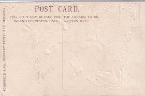 Easter Novelty Glitter Humanized Rabbit Moonlight Frog embossed postcard  B925