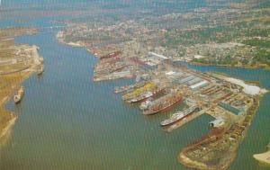 Mississippi Pascagoula Aerial View Ingalls Shipyard On Pascagoula River
