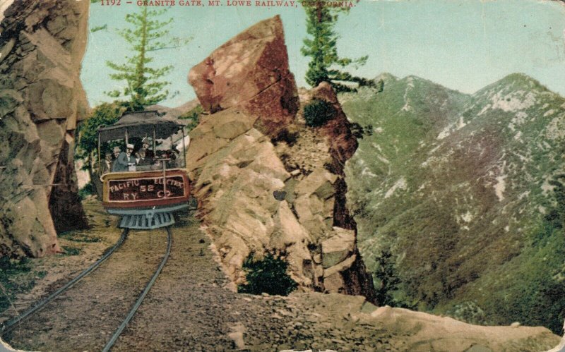 USA Granite Gate Mount Lowe Railway California Vintage Postcard 06.05