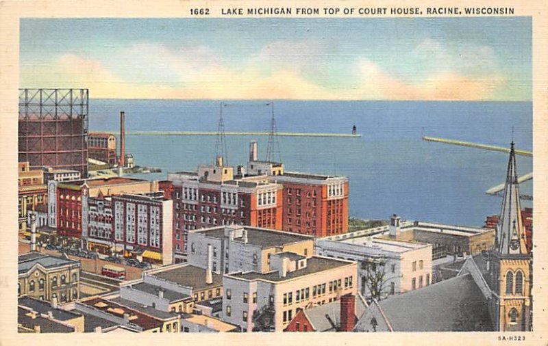 Lake Michigan Top Of Court House  - Racine, Wisconsin WI