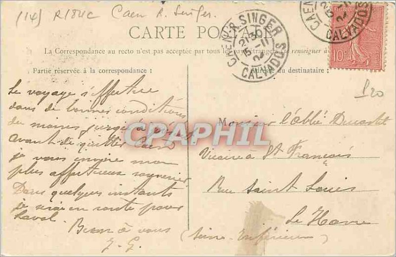 Postcard Caen Ancient Ruins Abbey Ardaine