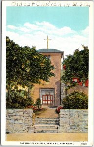 Santa Fe NM-New Mexico, San Miguel Church Religious Oldest Church USA Postcard