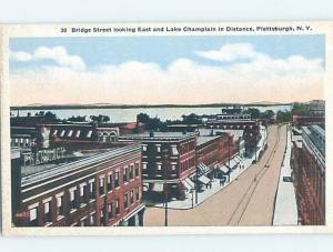 Unused W-Border STREET SCENE Plattsburgh New York NY hp2233