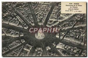 Old Postcard Jet Aviation Paris Panorama of the place of & # 39Etoile taken ball