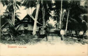 PC CPA SINGAPORE, NATIVE VILLAGE, Vintage Postcard (b18686)