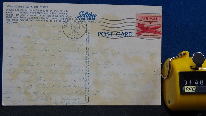 STD Vintage Mount Shasta California Posted 1952