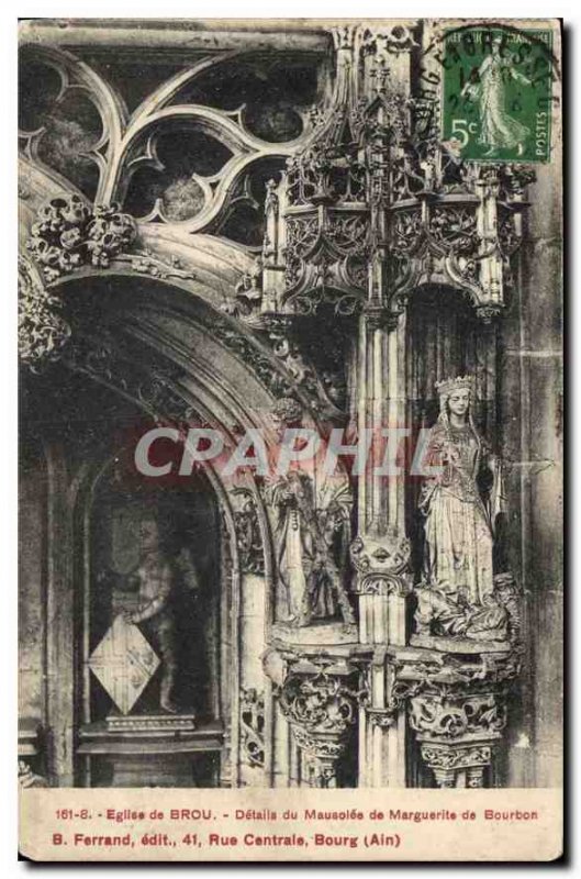 Postcard Old Brou Church Bourg Details Bourbon Daisy Mausoleum