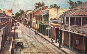 Vintage Postcard 1910s Business Section in Ponce Porto Rico Tuck's Oilette