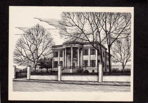 MS Governor's Mansion House Jackson Mississippi Postcard Artist Sketch