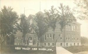 1913 Sioux County Iowa Rock Valley High School RPPC Photo Postcard 13229