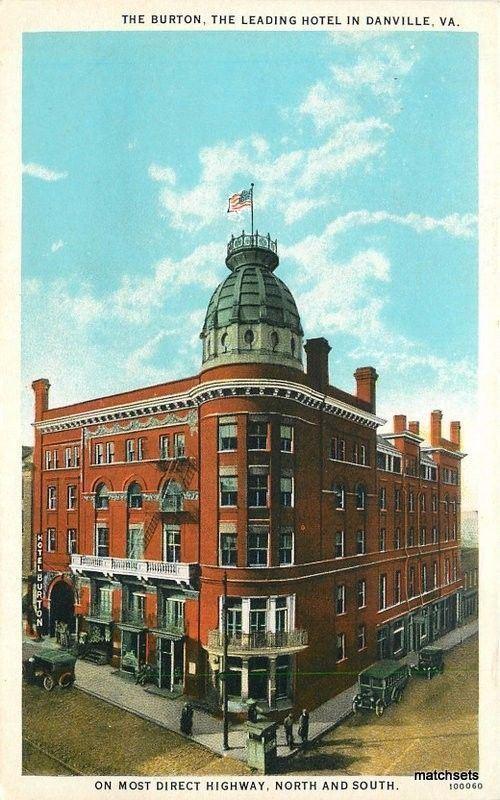1920s Burton Hotel Danville Virginia Teich postcard 13089