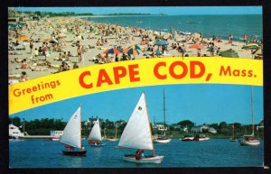 Massachusetts SplitView CAPE COD General Beach Scene Greetings from pm1967Chrome