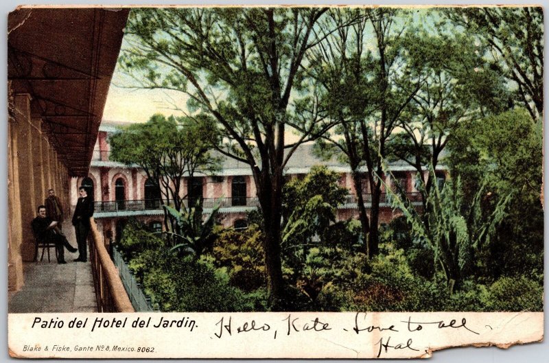 1905 Patio Del Hotel Del Jardin Montezuma Costa Rica Posted Postcard