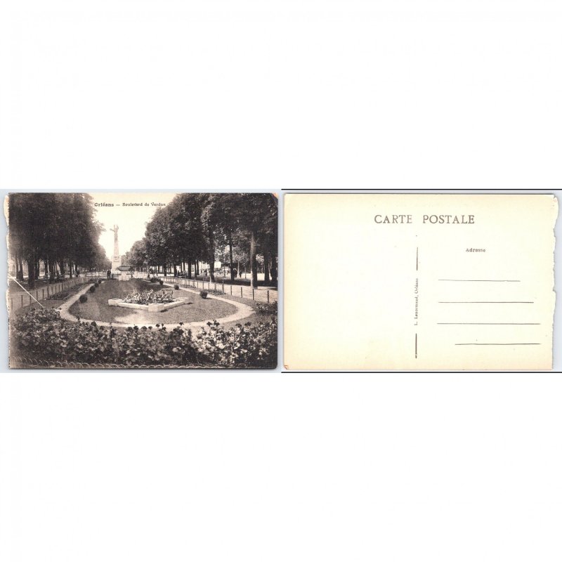 Postcard Orléans Boulevard de Verdun France Divided Back