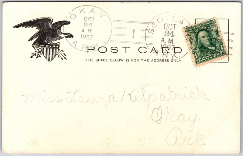 1907 Navy Yard Greetings from Wisconsin Dells Forest Trees Posted Postcard