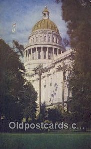 Sacramento, CA, CA State Capital USA 1954 light wear postal used 1954