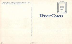 Long Beach Mississippi High School Linen Antique Postcard K29878