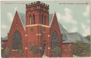 c1910 HASTINGS Nebraska Nebr Postcard ADAMS COUNTY BAPTIST CHURCH N19