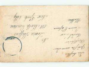 rppc c1910 ANTIQUE BICYCLES IN CROWD AT CONSTRUCTION SITE AC8780