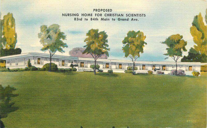 Kansas City Missouri Nursing home Christian Scientists 1940s Postcard 3815