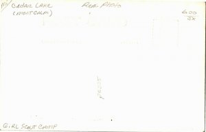 RPPC Girl Scout Camp Cedar Lake Montcalm County MI Green Wood Unit Postcard W24