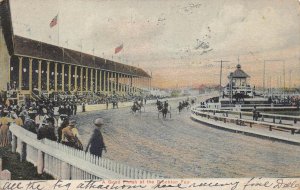 HARNESS HORSE RACING BROCKTON FAIR MASSACHUSETTS POSTCARD 1909 