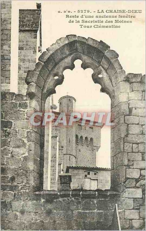 Old Postcard La Chaise Dieu remains of an Ancient Window of the Sacristy of t...