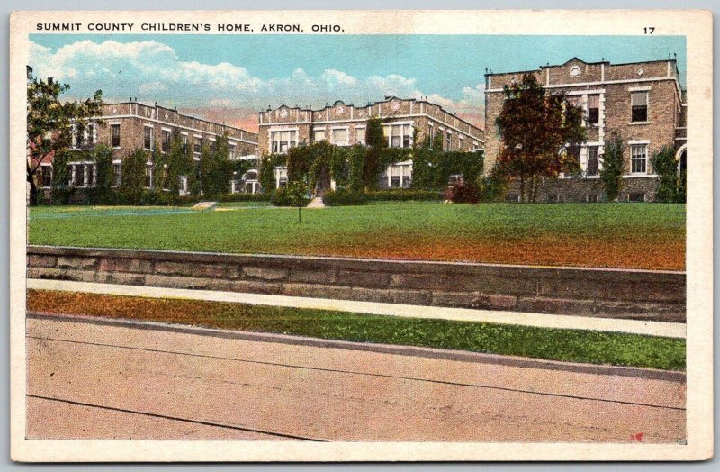 Akron Ohio 1920s Postcard Summit County Children's Home