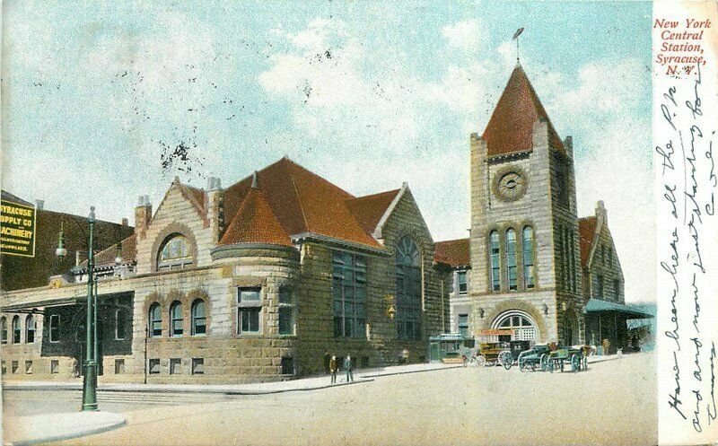 Syracuse New York Central Railroad Station Jubb #112 1908 Postcard 21-10177