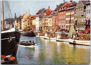 VINTAGE CONTINENTAL SIZE POSTCARD PICTURESQUE HOUSES NEAR KING'S SQUARE DENMARK