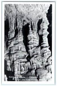 Cathedral Towers Cathedral Room Lewis Clark Caverns MT RPPC Photo Postcard