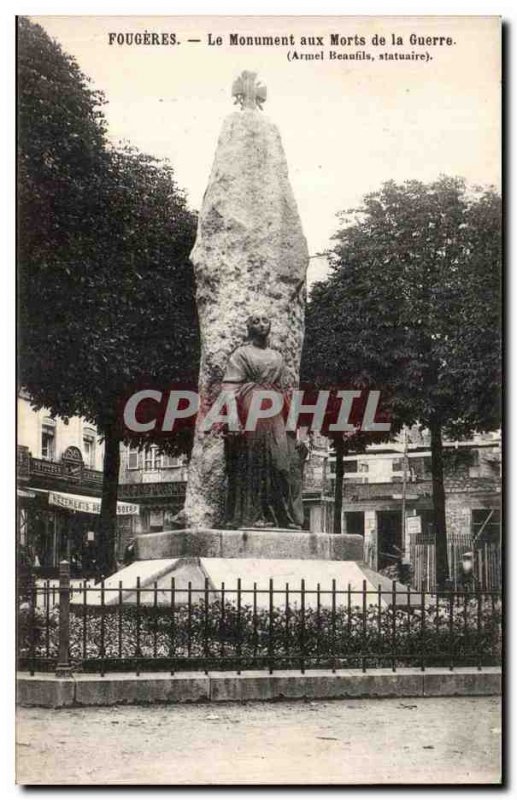 Old Postcard Fougeres The monument to war dead