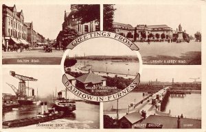 A921 England Greetings from Barrow in Furness Steamboats Library postcard