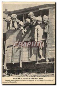 Old Postcard Army Passage Hindus Soldiers heading towards the front of the Gr...