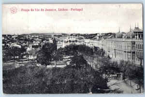 Portugal Postcard Square from Rio De Janeiro Lisbon c1910 Antique Unposted