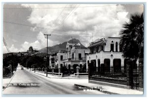 c1910 Calle De Bolivar Monterrey Nuevo Leon Mexico RPPC Photo Postcard