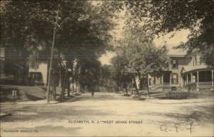 Elizabeth NJ West Grand Street c1905 Postcard