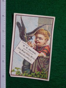 1870s-80s W H Brown Ohio Wood Pump Works Engraved Victorian Trade Card F26