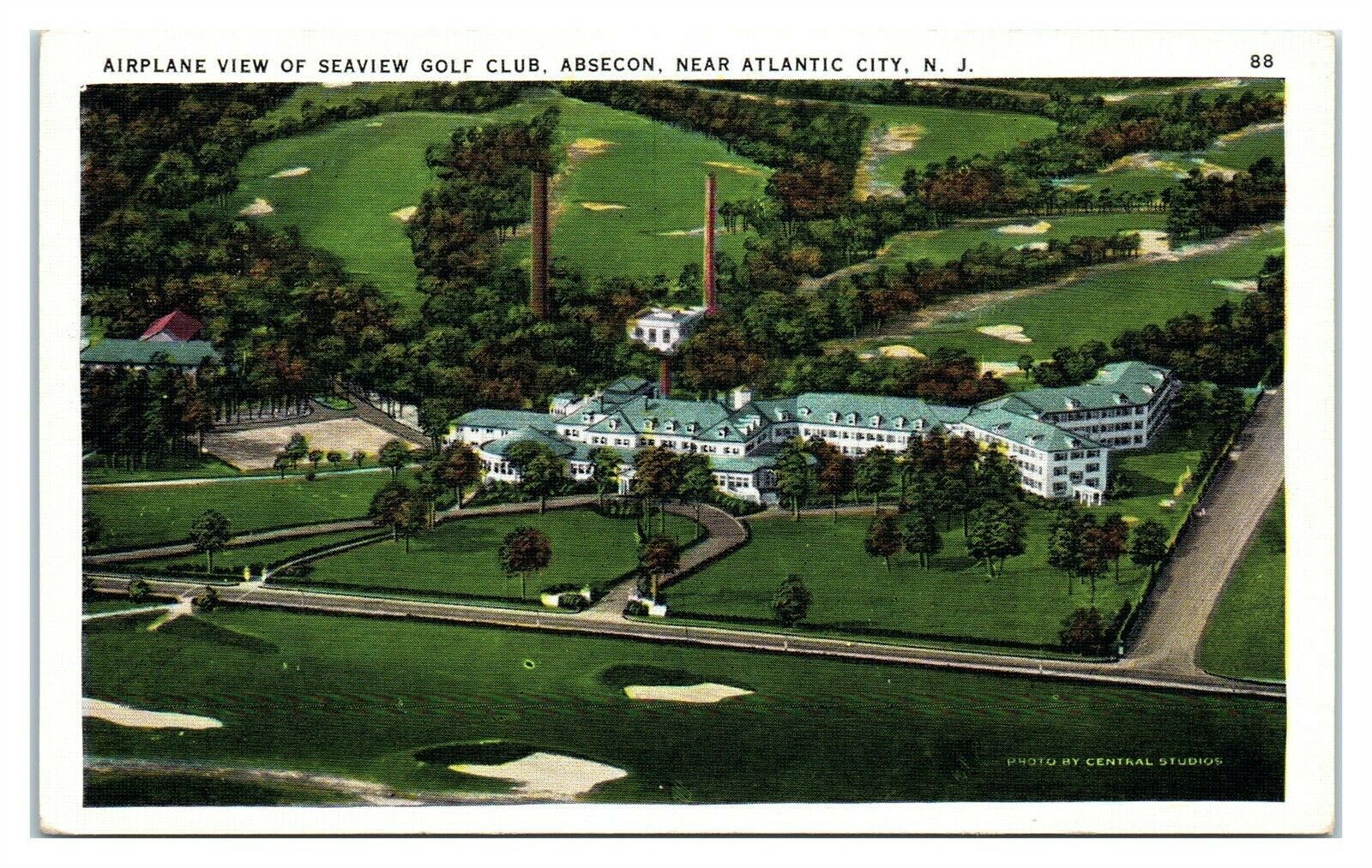 Airplane View of Seaview Golf Club, Absecon, NJ Postcard *6V41 United