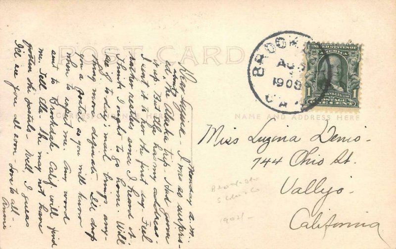 RPPC Clear Creek BROOKDALE, CA Santa Cruz County 1908 Vintage Postcard