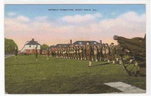 Radio Cadets Drill Scott Air Field Illinois 1940s postcard