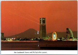 M-23528 The Landmark Tower and Mt Fuji After Sunset Yokohama Japan