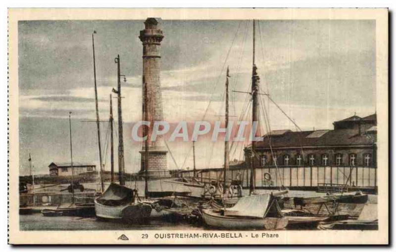 Old Postcard Ouistreham Riva Bella Lighthouse Lighthouse