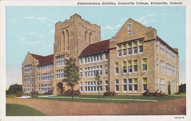 Indiana Evansville Administration Building Evansville College Curteich