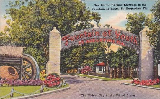 Florida Saint Augustine San Marco Avenue Entrance To The Fountain Of Youth