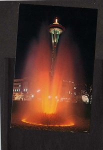 WA Space Needle Fountain Night view  SEATTLE WASHINGTON State Postcard