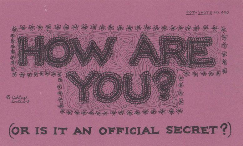 How Are You IS AN OFFICIAL SECRET Comic Humour Proverb Postcard