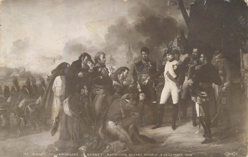 Napoleon in front of Madrid by Vernet vintage fine art postcard